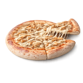 Pizza Chicken à Vervins - Crème fraîche, poulet, pommes de terre et Boursin sur pâte fraîche artisanale