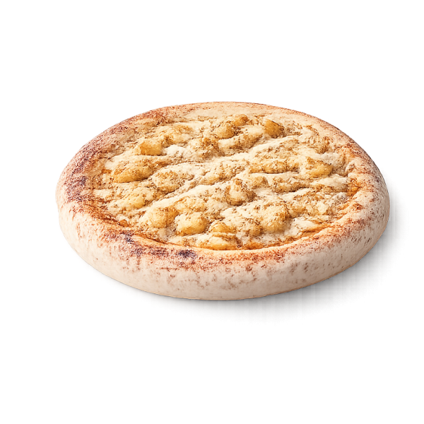 Pizza Vervinoise à Vervins - Crème fraîche, poulet, pommes de terre et chicken curry sur pâte fraîche artisanale