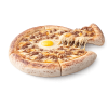 Pizza La Burger à Vervins - Crème burger, viande hachée, cheddar et œufs sur pâte fraîche artisanale