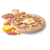 Pizza La Burger à Vervins - Crème burger, viande hachée, cheddar et œufs sur pâte fraîche artisanale