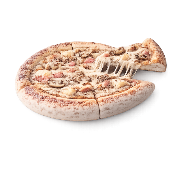 Pizza Truffe à Vervins - Crème truffe, jambon et champignons sur pâte fraîche artisanale