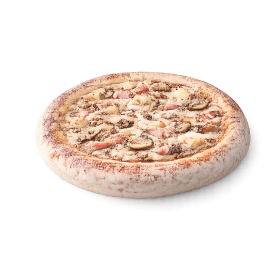 Pizza Truffe à Vervins - Crème truffe, jambon et champignons sur pâte fraîche artisanale